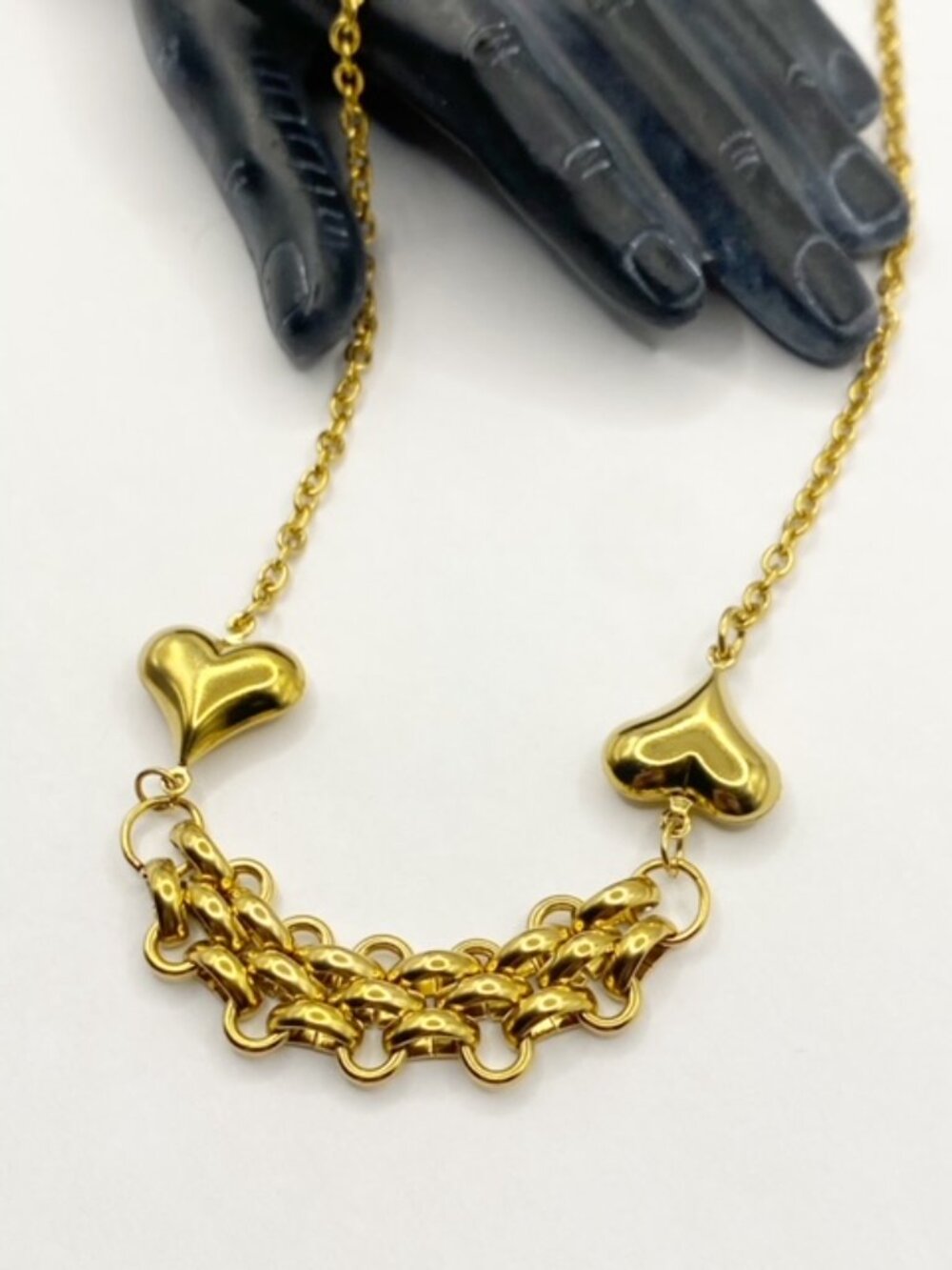 NEW Hearts And Chains Layering Necklace